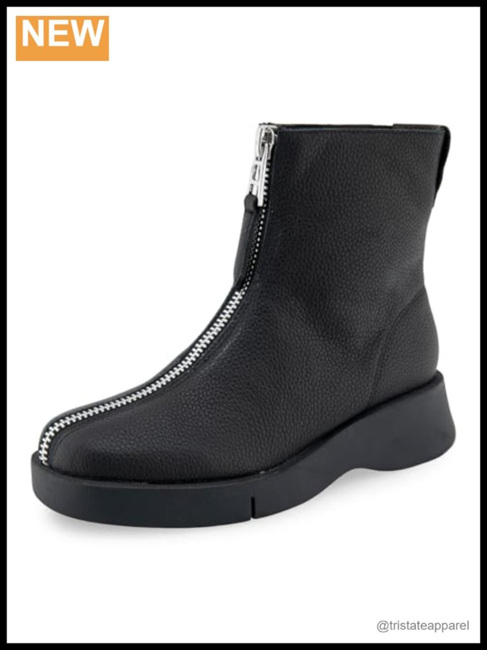Aerosoles Francis Ankle Boots Square Toe Front Zip Leather OrthoLite